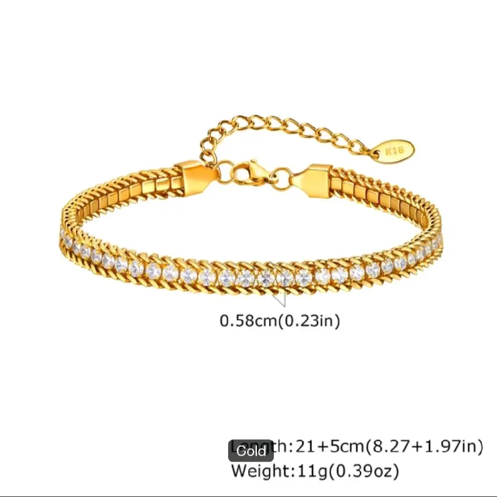 Double-layer Cubic Zirconia Bracelet