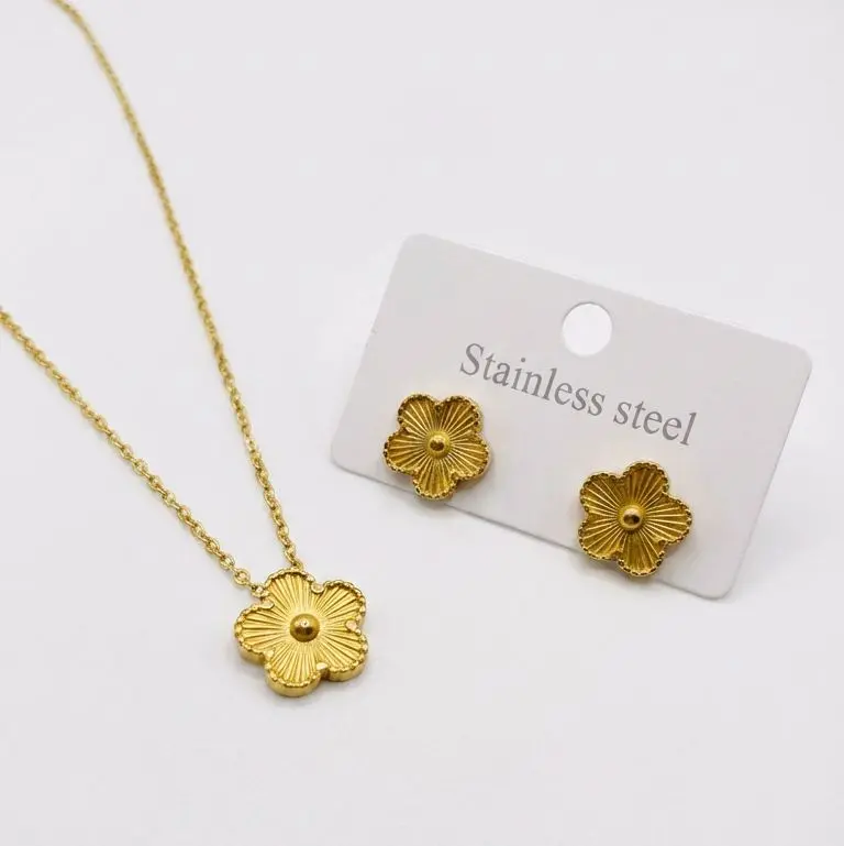 Gold Floral Jewellery Set