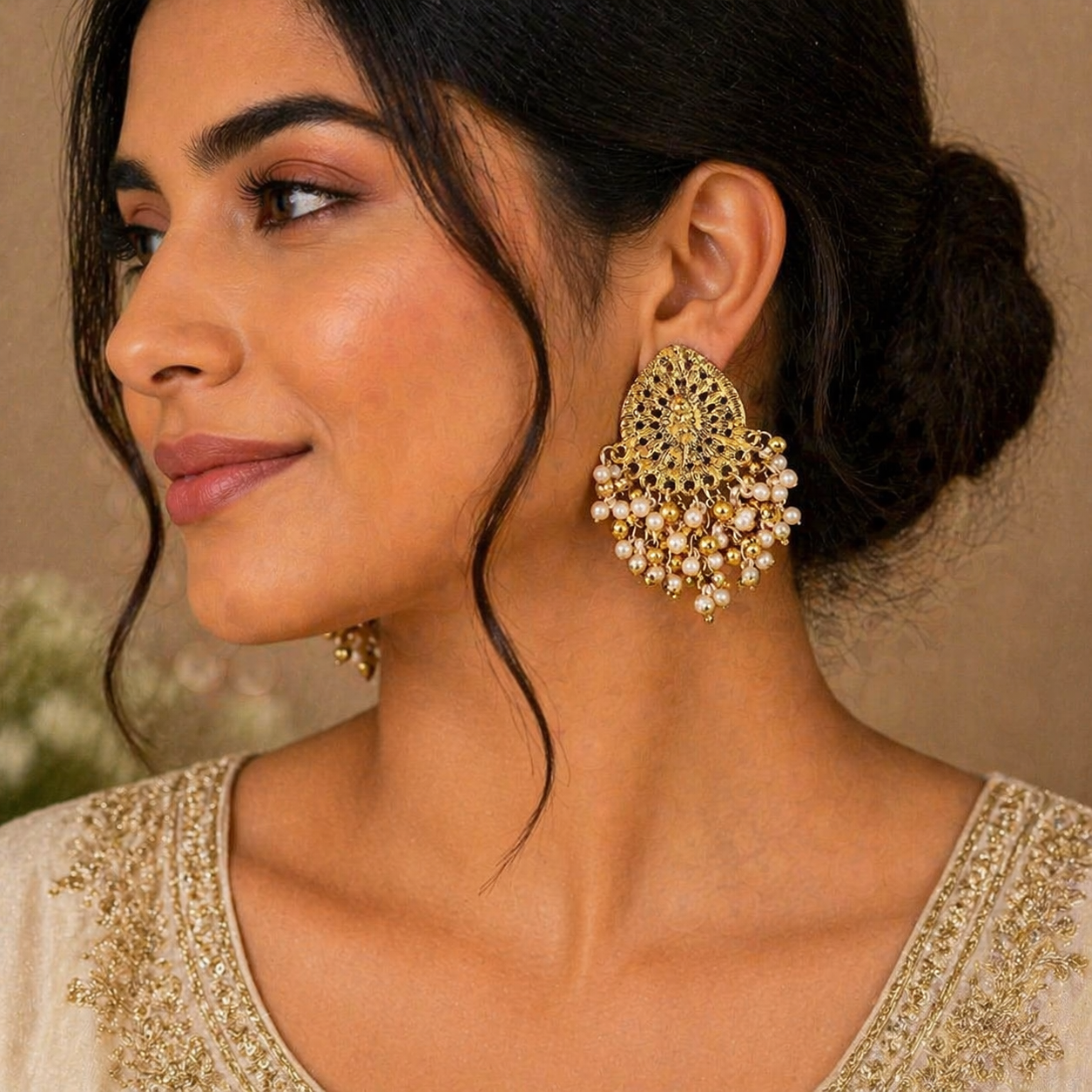 Traditional  Gold Drop Earrings